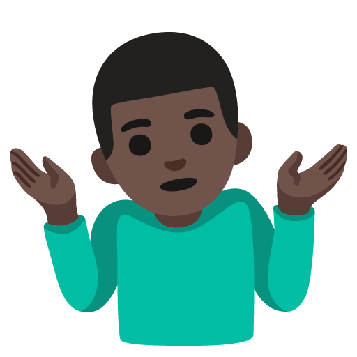 Man Shrugging: Dark Skin Tone, the design in this release