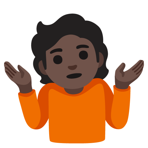 Person Shrugging: Dark Skin Tone, the design in this release