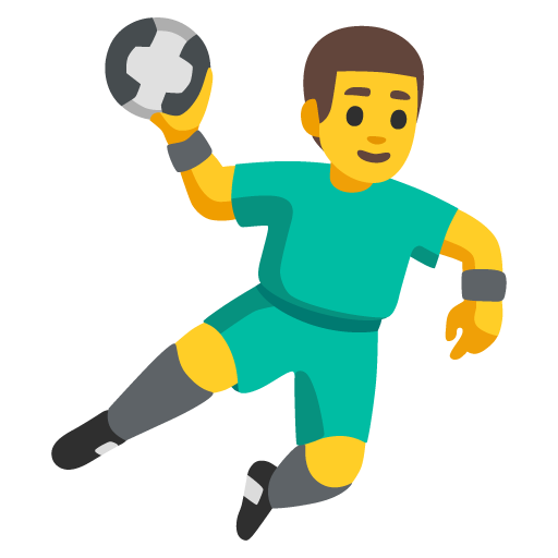 man playing handball as rendered by Google