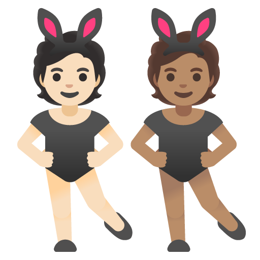 People with Bunny Ears: Light Skin Tone, Medium Skin Tone, the design in this release