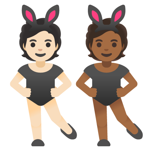 People with Bunny Ears: Light Skin Tone, Medium-Dark Skin Tone, the design in this release