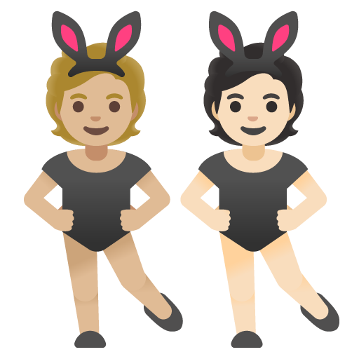 People with Bunny Ears: Medium-Light Skin Tone, Light Skin Tone, the design in this release