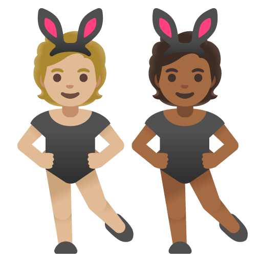 People with Bunny Ears: Medium-Light Skin Tone, Medium-Dark Skin Tone, the design in this release