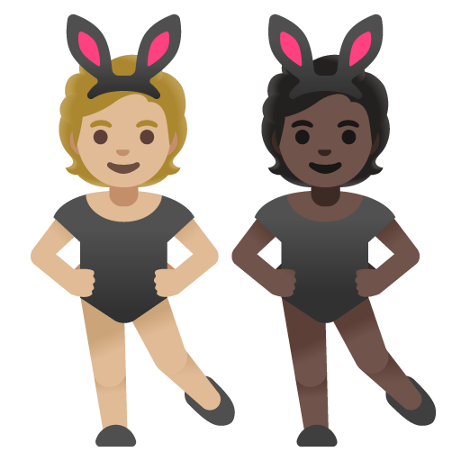 People with Bunny Ears: Medium-Light Skin Tone, Dark Skin Tone, the design in this release