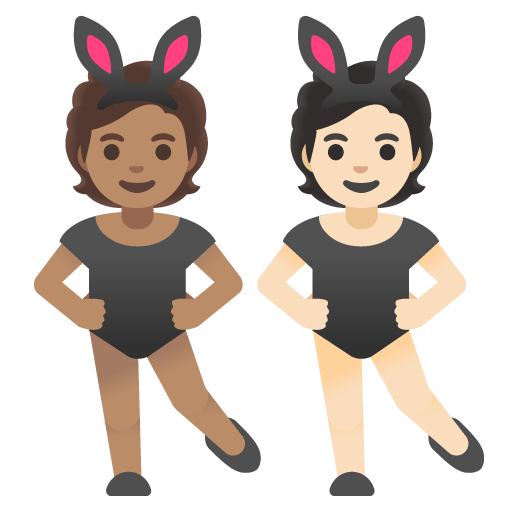 People with Bunny Ears: Medium Skin Tone, Light Skin Tone, the design in this release