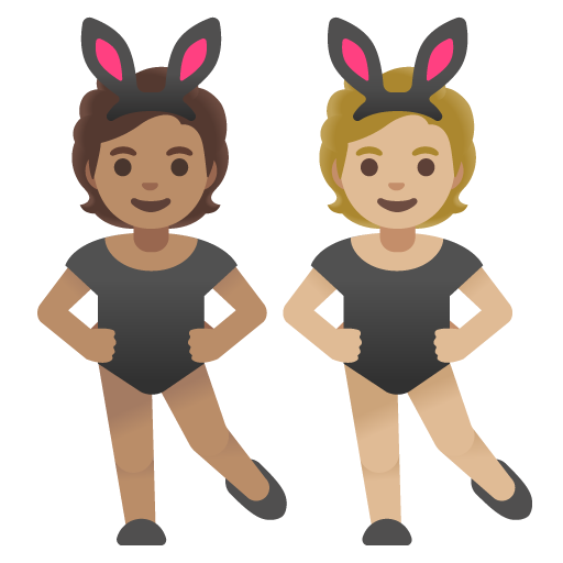 People with Bunny Ears: Medium Skin Tone, Medium-Light Skin Tone, the design in this release