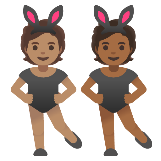 People with Bunny Ears: Medium Skin Tone, Medium-Dark Skin Tone, the design in this release