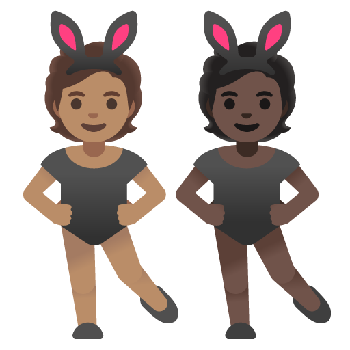 People with Bunny Ears: Medium Skin Tone, Dark Skin Tone, the design in this release