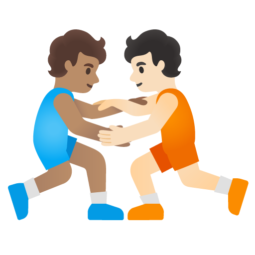 People Wrestling: Medium Skin Tone, Light Skin Tone, the design in this release