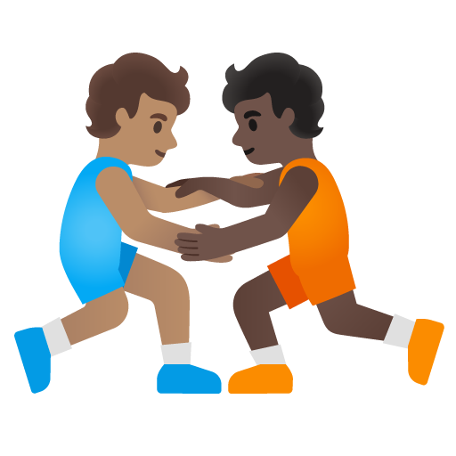 People Wrestling: Medium Skin Tone, Dark Skin Tone, the design in this release