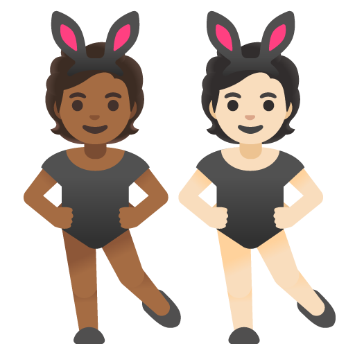 People with Bunny Ears: Medium-Dark Skin Tone, Light Skin Tone, the design in this release