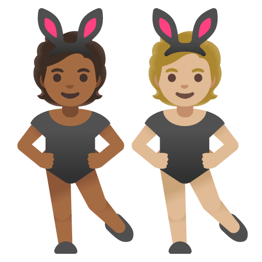 People with Bunny Ears: Medium-Dark Skin Tone, Medium-Light Skin Tone, the design in this release