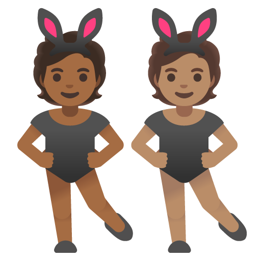 People with Bunny Ears: Medium-Dark Skin Tone, Medium Skin Tone, the design in this release