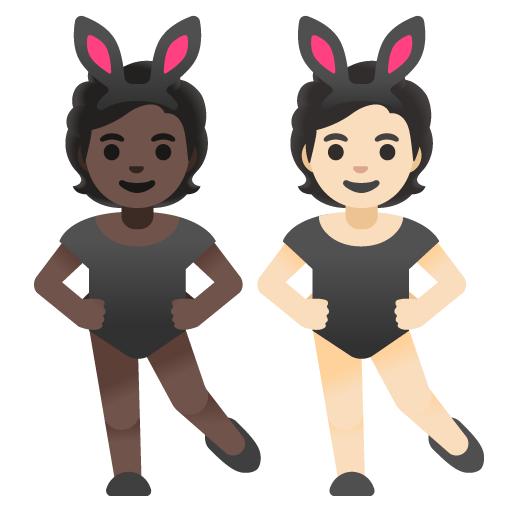 People with Bunny Ears: Dark Skin Tone, Light Skin Tone, the design in this release