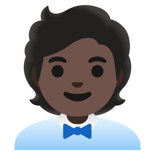 office worker: dark skin tone as rendered by Google