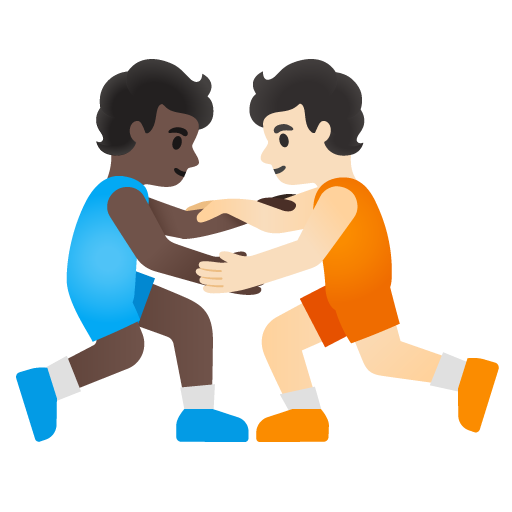 People Wrestling: Dark Skin Tone, Light Skin Tone, the design in this release