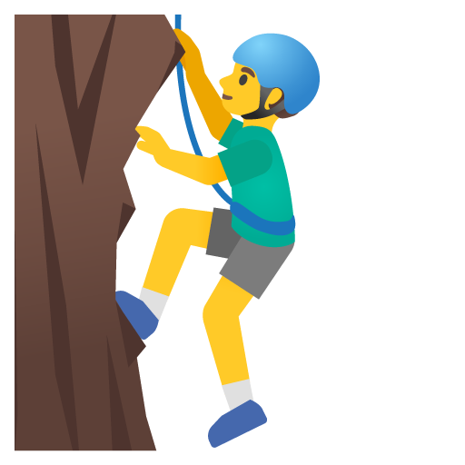 man climbing as rendered by Google