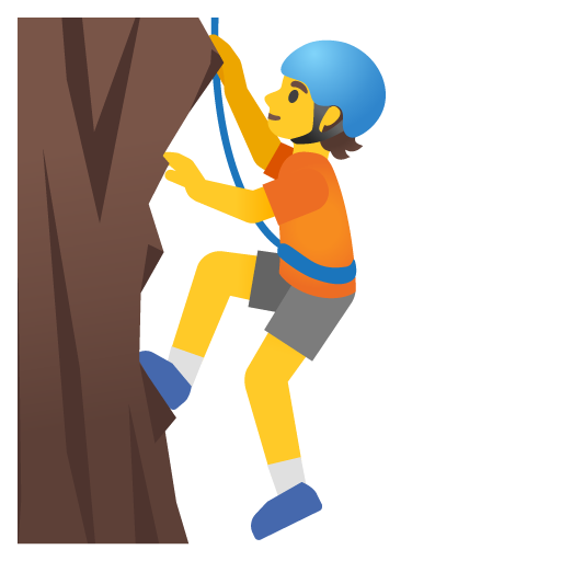 person climbing as rendered by Google