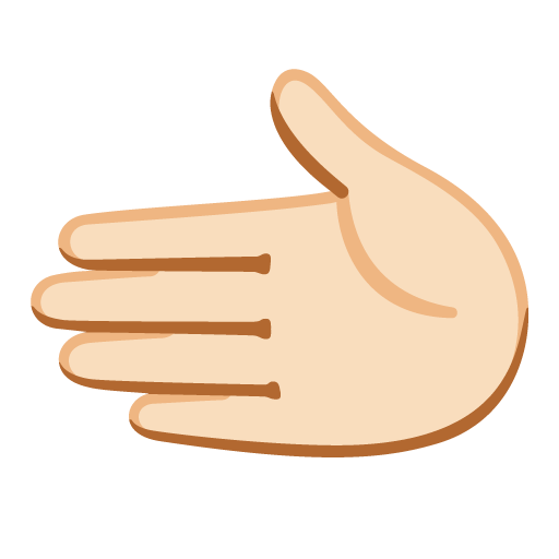 leftwards hand: light skin tone as rendered by Google