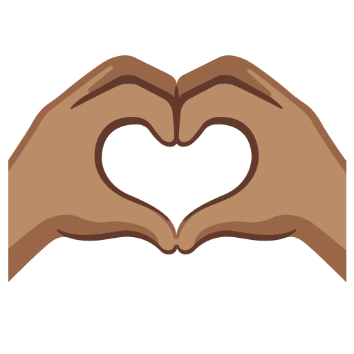 heart hands: medium skin tone as rendered by Google