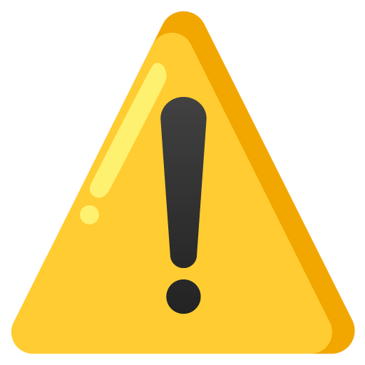 Warning as drawn by Google in 17.0
