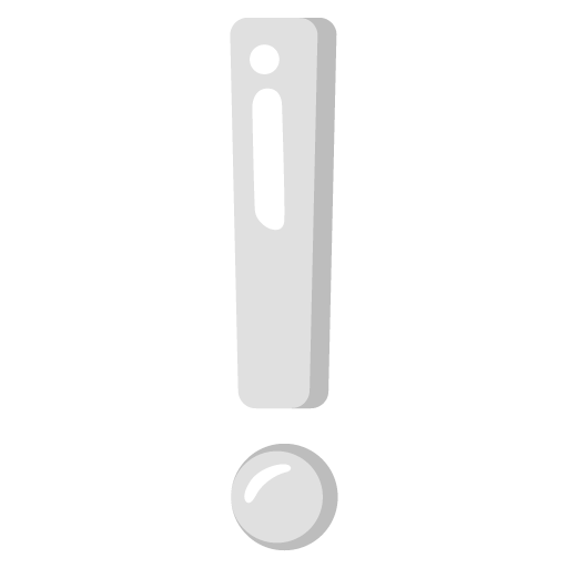 white exclamation mark as rendered by Google