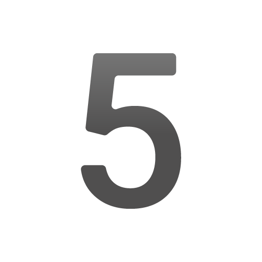 Digit Five as drawn by Google in 17.0