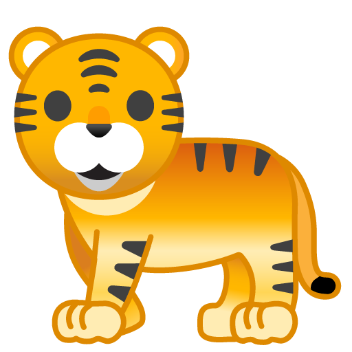 Tiger as drawn by Google in Android 10.0 March 2020 Feature Drop