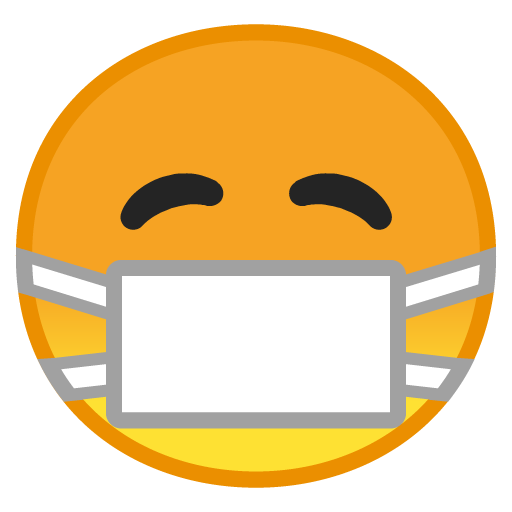 Face with Medical Mask as drawn by Google in Android 10.0 March 2020 Feature Drop