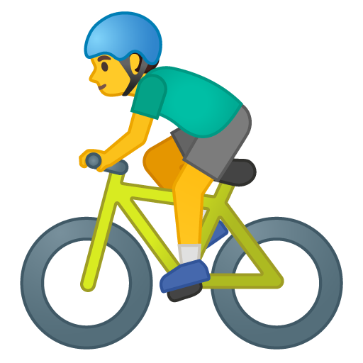 Man Biking as drawn by Google in Android 10.0 March 2020 Feature Drop