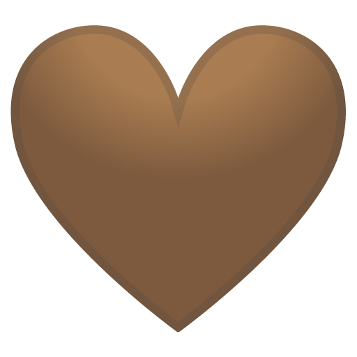 Brown Heart as drawn by Google in Android 10.0 March 2020 Feature Drop