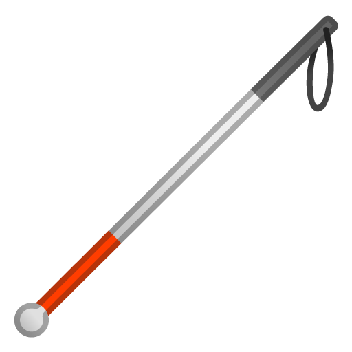 White Cane as drawn by Google in Android 10.0 March 2020 Feature Drop