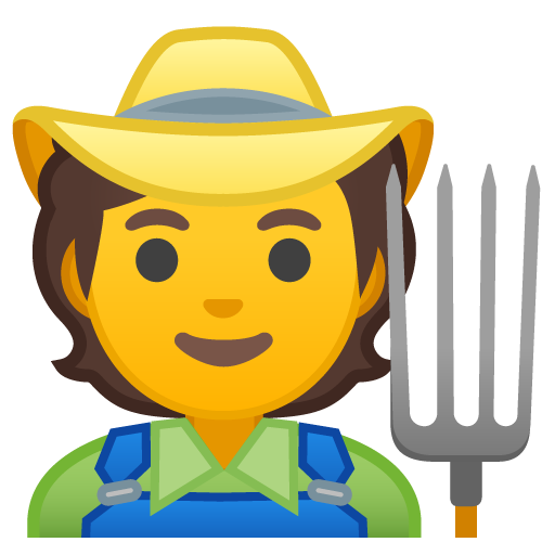 Farmer as drawn by Google in Android 10.0 March 2020 Feature Drop