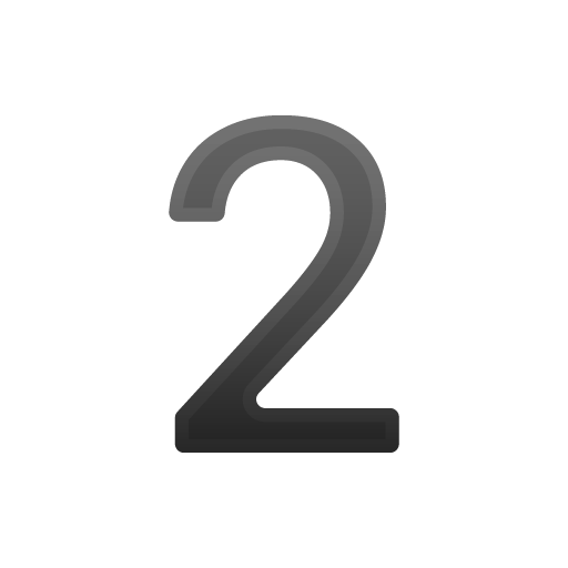 Digit Two as drawn by Google in Android 10.0 March 2020 Feature Drop
