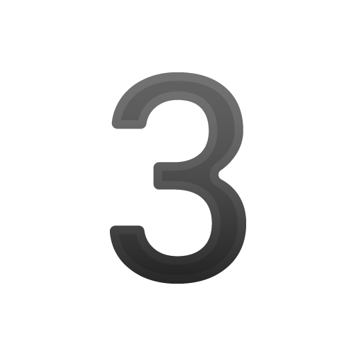 Digit Three as drawn by Google in Android 10.0 March 2020 Feature Drop