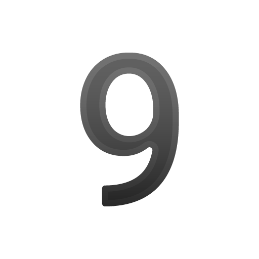 Digit Nine as drawn by Google in Android 10.0 March 2020 Feature Drop