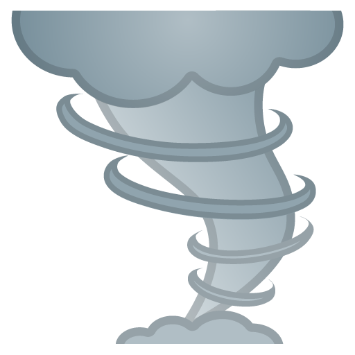 Tornado as drawn by Google in Android 10.0
