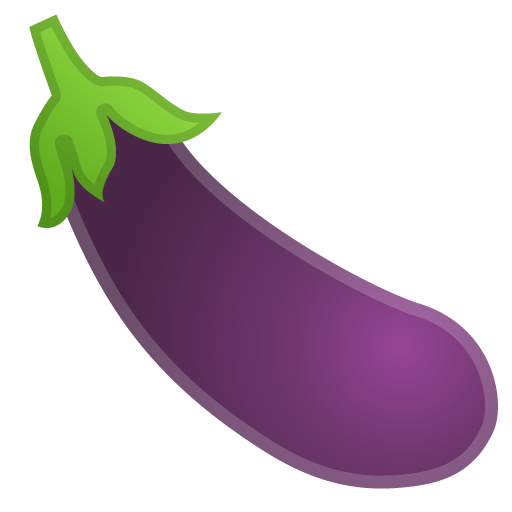 Eggplant as drawn by Google in Android 10.0