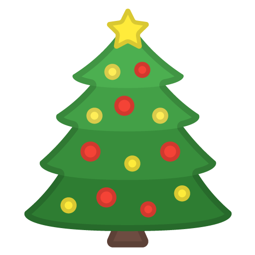 Christmas Tree as drawn by Google in Android 10.0
