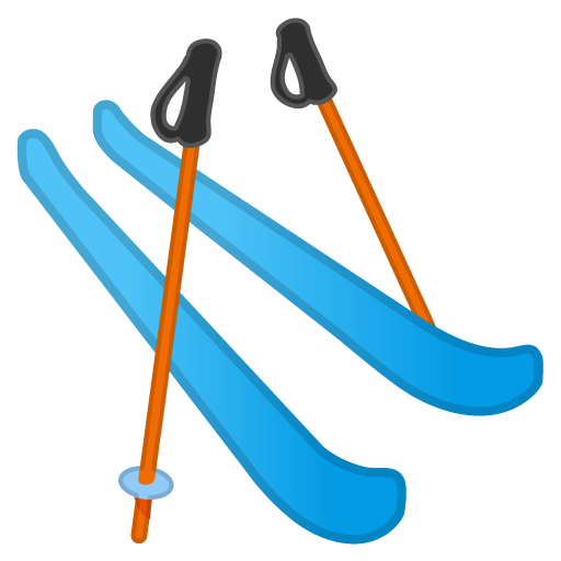 Skis as drawn by Google in Android 10.0