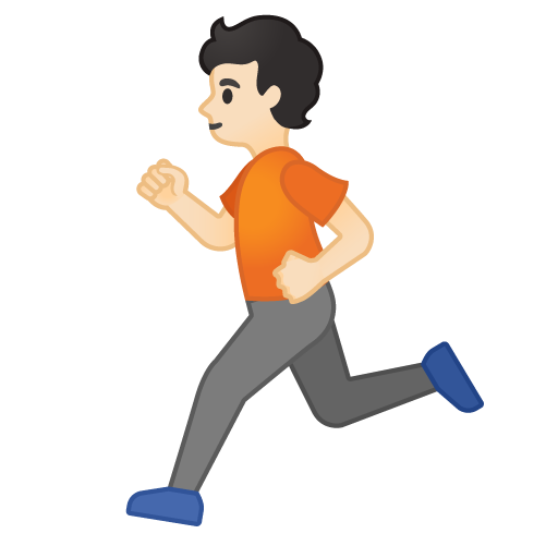 Person Running: Light Skin Tone, the design in this release