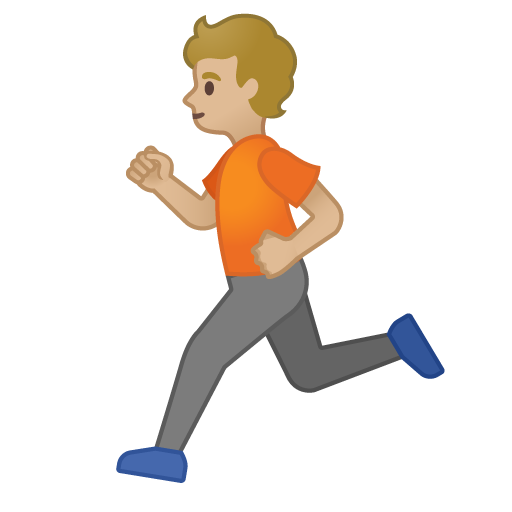 Person Running: Medium-Light Skin Tone, the design in this release