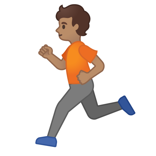 Person Running: Medium Skin Tone, the design in this release