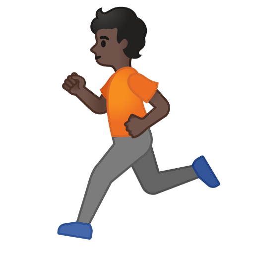 Person Running: Dark Skin Tone, the design in this release