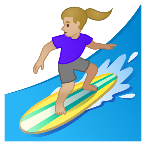 Woman Surfing: Medium-Light Skin Tone, the design in this release