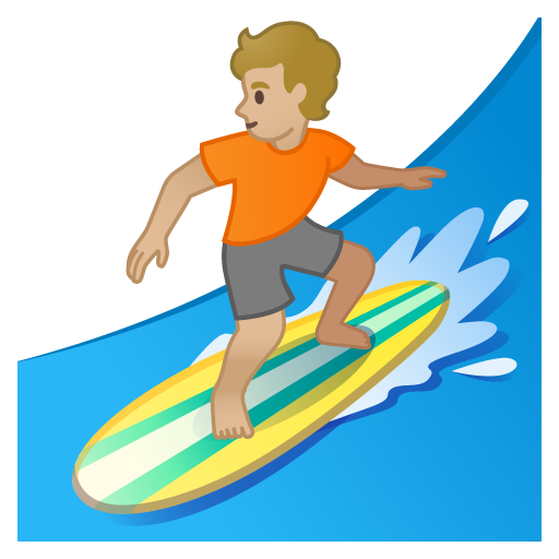 Person Surfing: Medium-Light Skin Tone, the design in this release