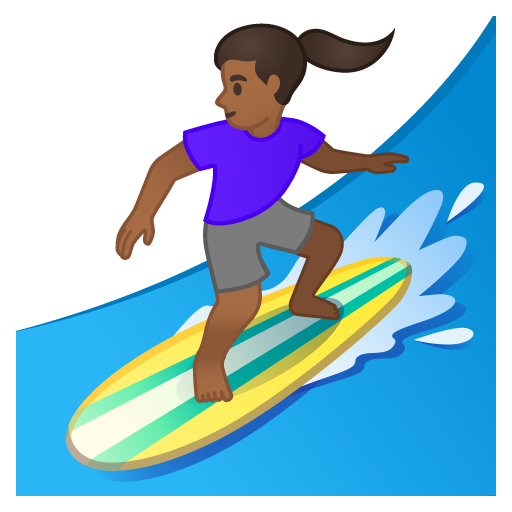 Woman Surfing: Medium-Dark Skin Tone, the design in this release