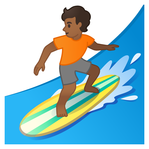 Person Surfing: Medium-Dark Skin Tone, the design in this release