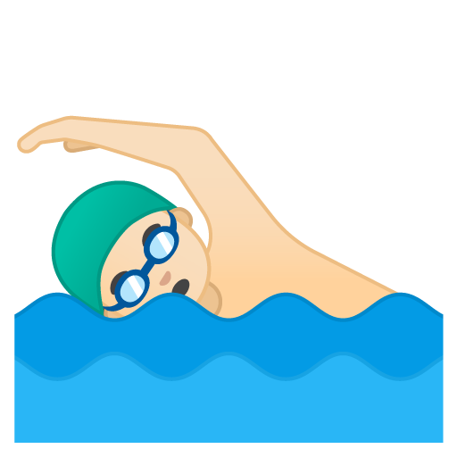 Man Swimming: Light Skin Tone, the design in this release