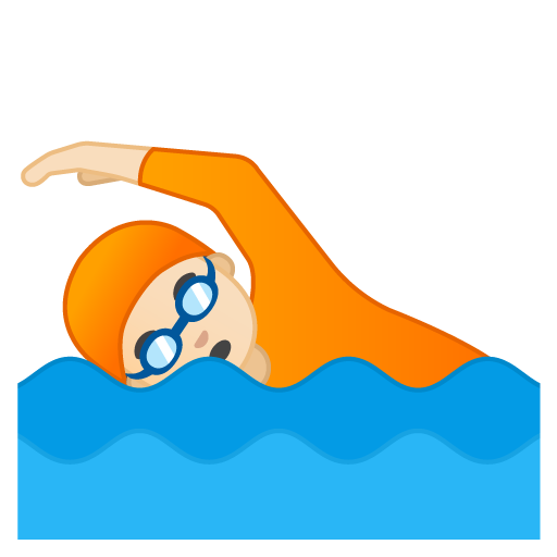Person Swimming: Light Skin Tone, the design in this release